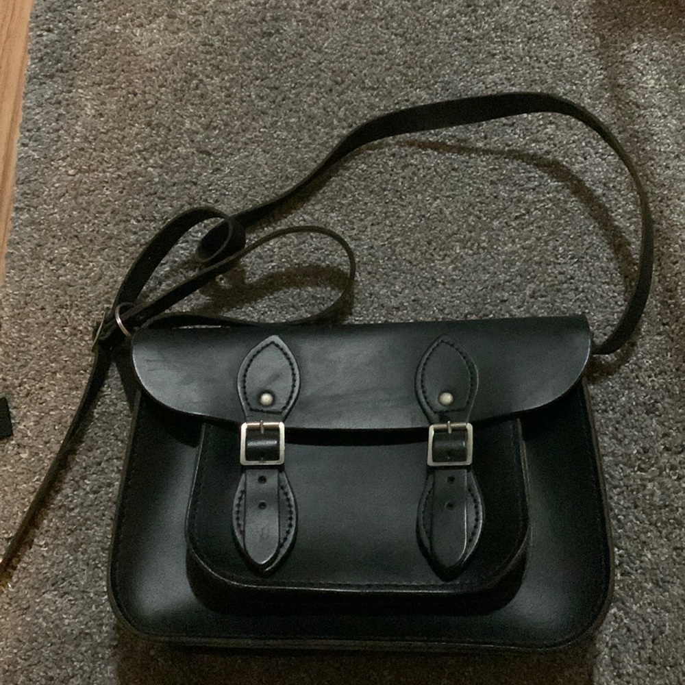 Leather satchel co. Black leather 11” satchel